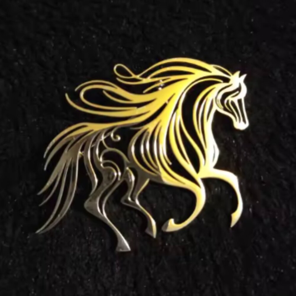 🍏50% OFF/3+...Stainless Steel Horse Brooch (Gold)